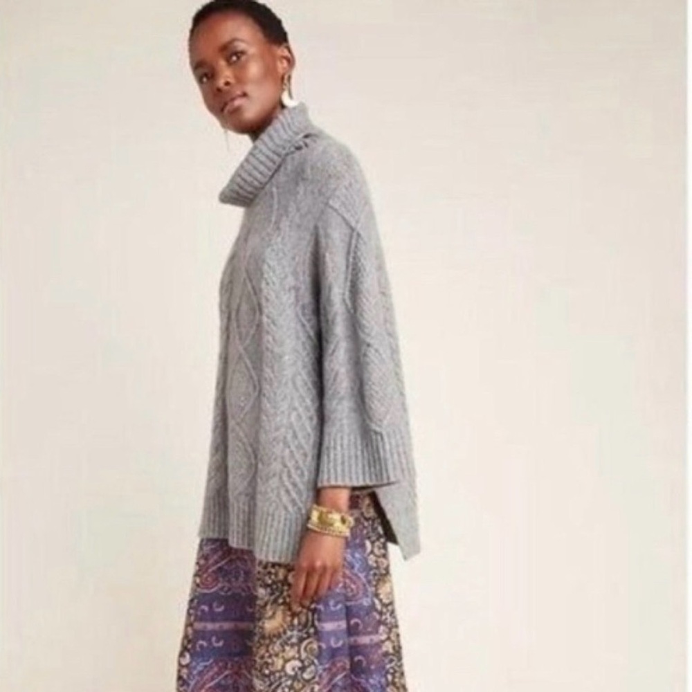 Anthropologie Michael Stars Herron Turtleneck Poncho Sweater